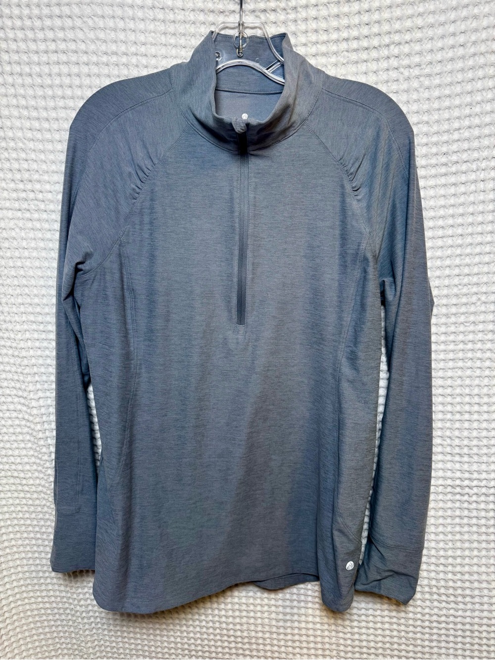 Apana Women’s Slate Gray Half-Zip Pullover Lightweight Jacket with Thumbholes